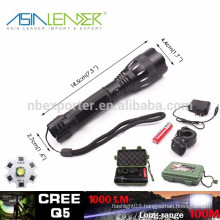 Q5 /5W-1200 Lumens, High Power Aluminium LED Flashlight with Gift Box